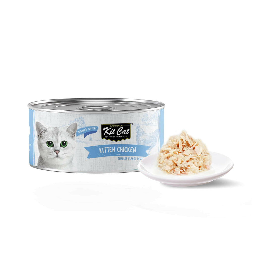 Kit Cat Deboned Toppers Cat Canned Food - Kitten Chicken Flakes (80g).