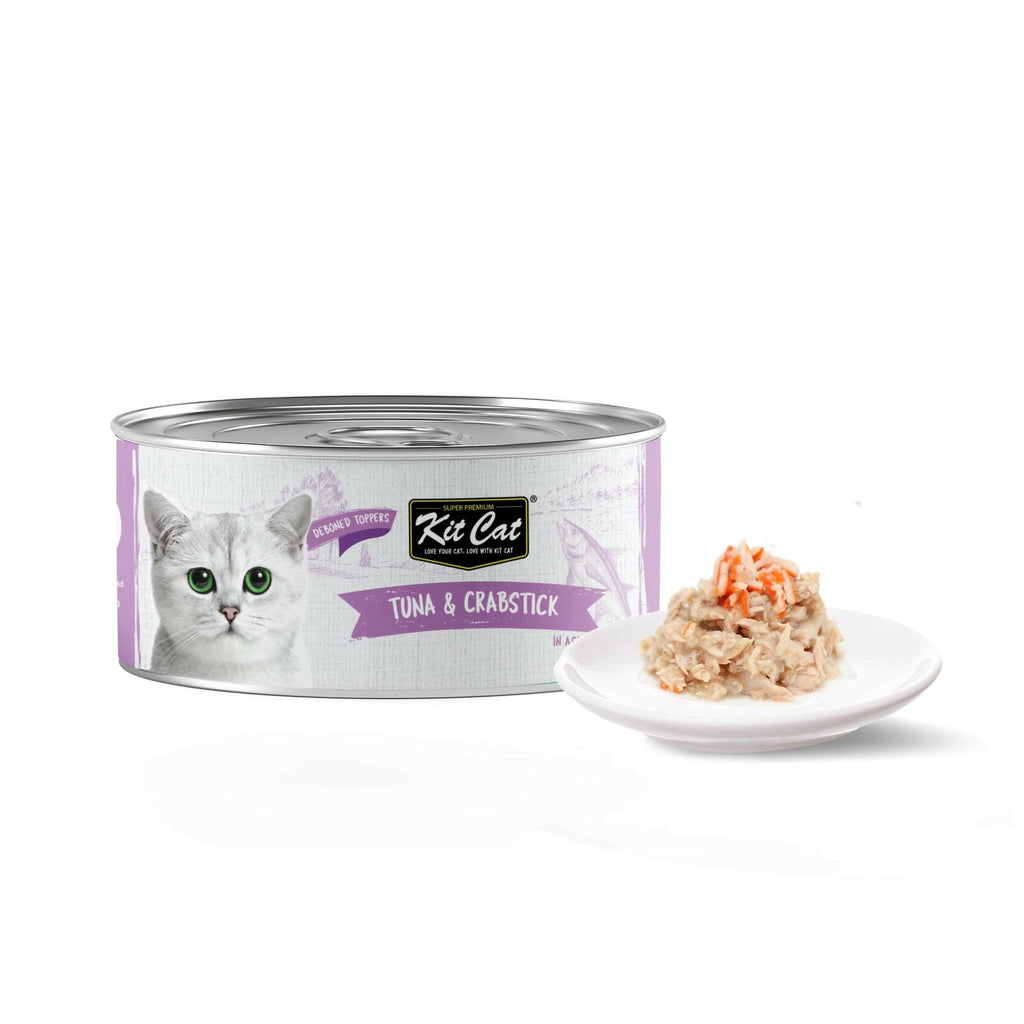 Kit Cat Deboned Toppers Cat Canned Food - Tuna & Crab Toppers (80g).