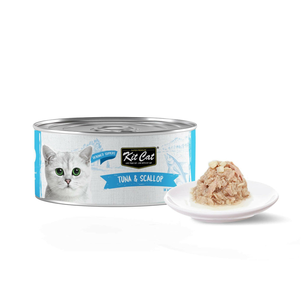 Kit Cat Deboned Toppers Cat Canned Food - Tuna & Scallop Toppers (80g).