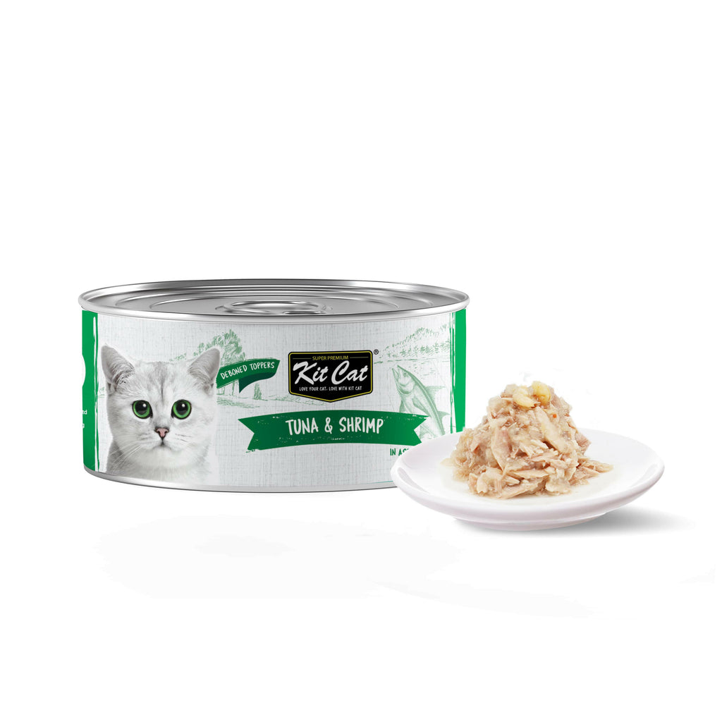Kit Cat Deboned Toppers Cat Canned Food - Tuna & Shrimp Toppers (80g).