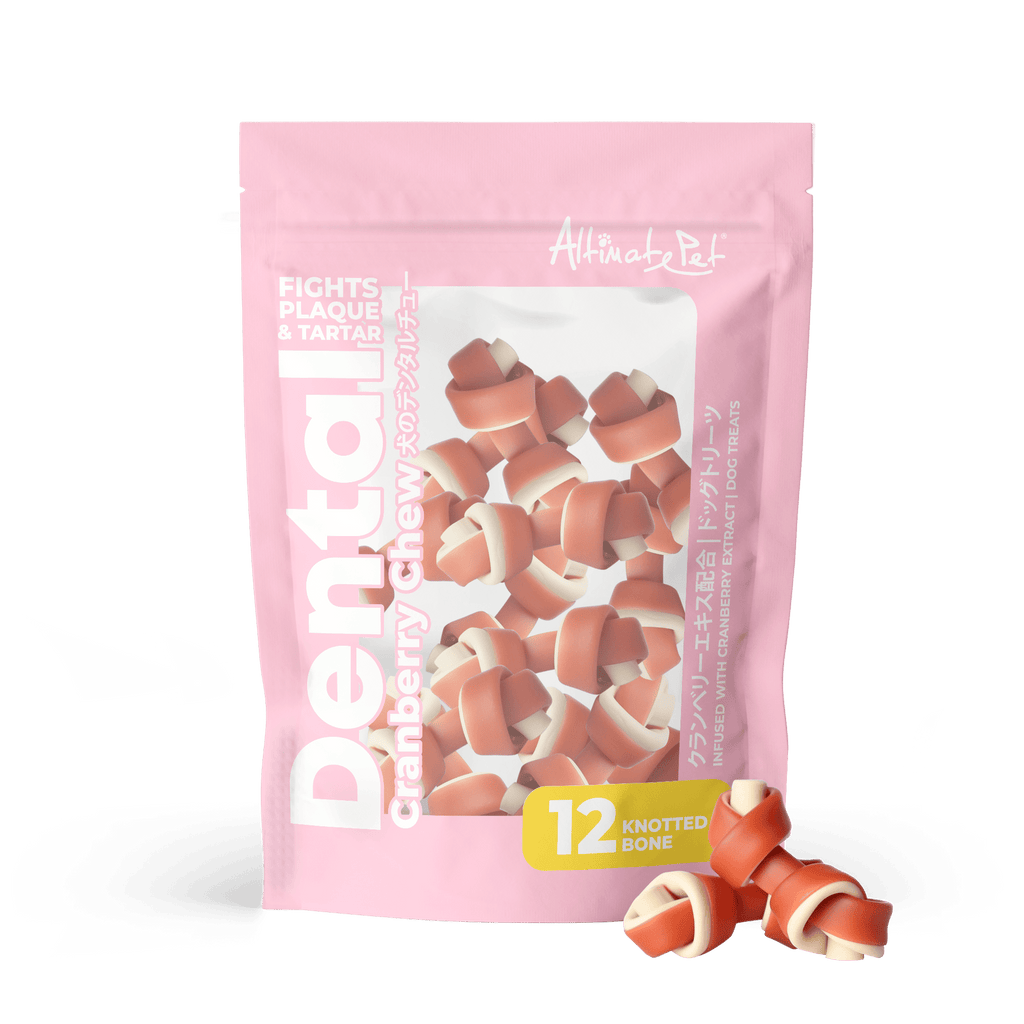 Altimate Pet Dental Chews for Dogs - Cranberry Knotted Bone 150g (12pcs).