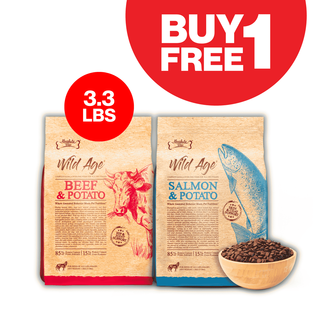 Absolute Bites Wild Age Dry Dog Food (3.3lbs) - 5 flavours – B2K Pet