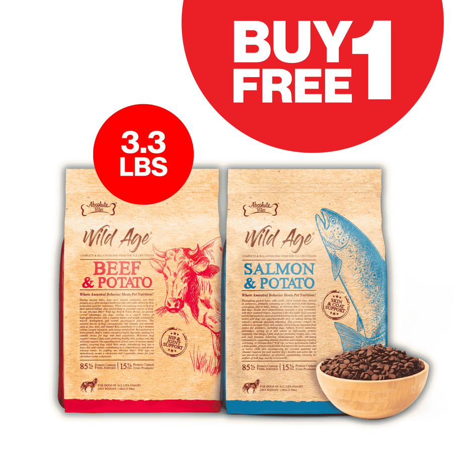 Absolute Bites Wild Age Dry Dog Food (3.3lbs) - 5 flavours – B2K Pet