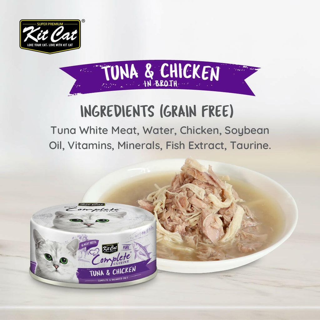 Kit Cat Complete Cuisine Pure Wet Cat Food - Tuna & Chicken (70g).