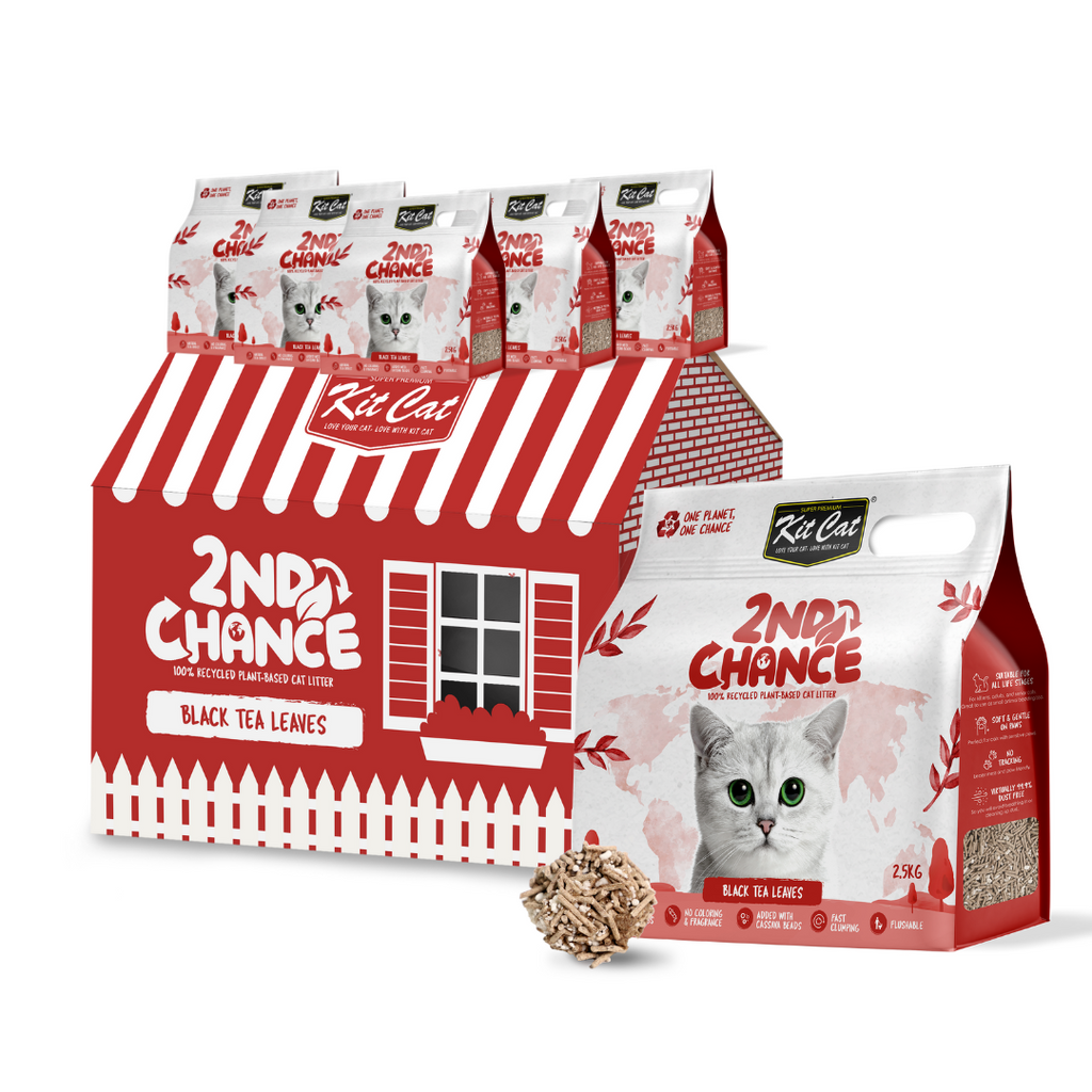 [CTN OF 6] Kit Cat 2nd Chance Plant-Based Cat Litter - Black Tea Leaves (6 X 2.5KG).