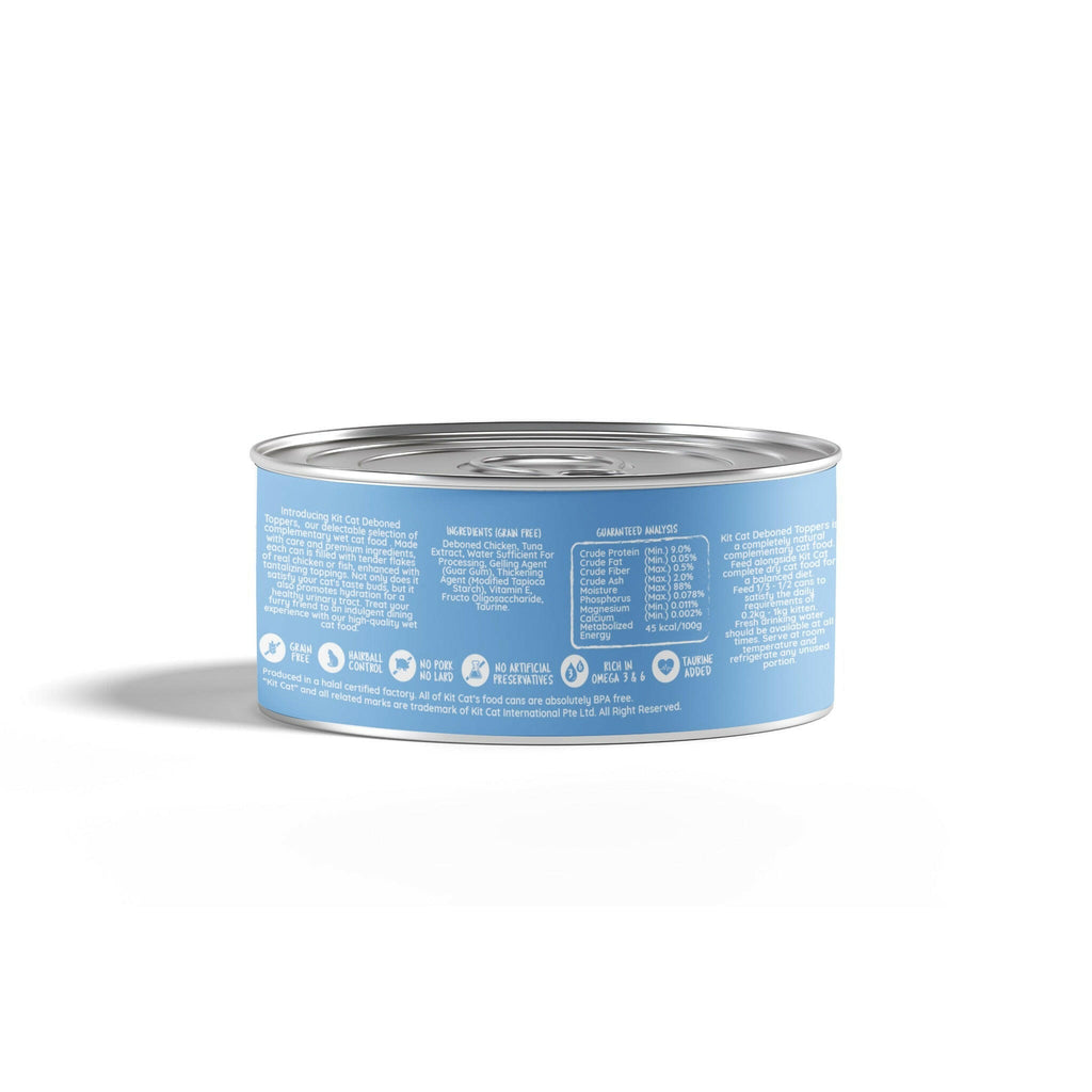 Kit Cat Deboned Toppers Cat Canned Food - Kitten Chicken Flakes (80g).