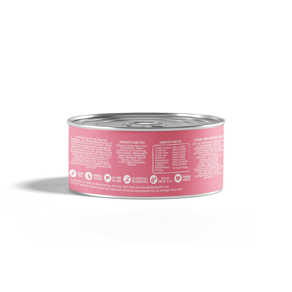 Kit Cat Deboned Toppers Cat Canned Food - Kitten Tuna Flakes (80g).