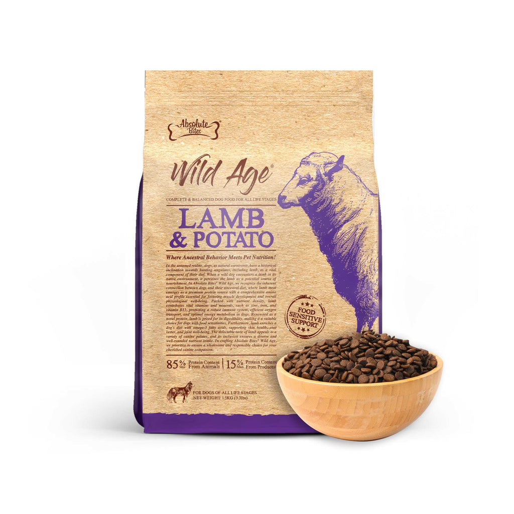 Absolute Bites Wild Age Dry Dog Food - Lamb & Potato (3.3lbs).