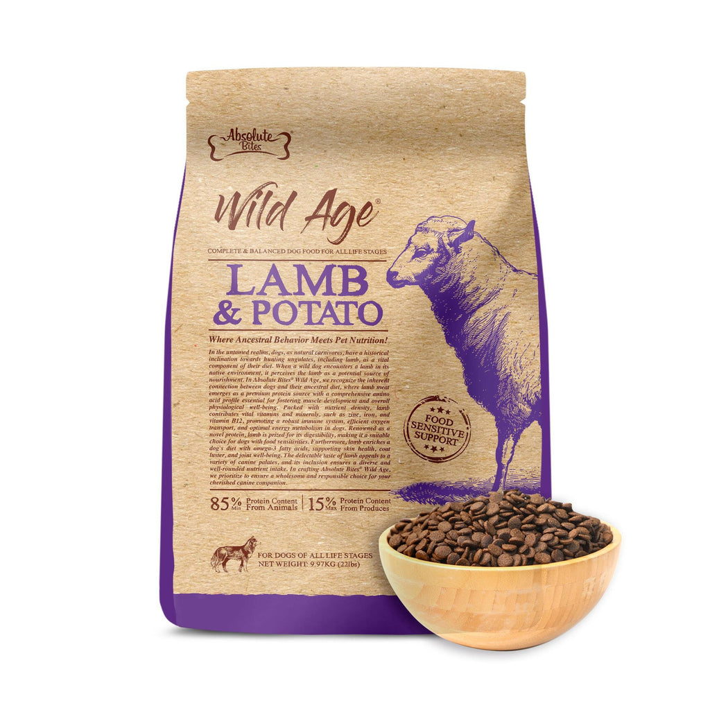 Absolute Bites Wild Age Dry Dog Food - Lamb & Potato (22lbs).