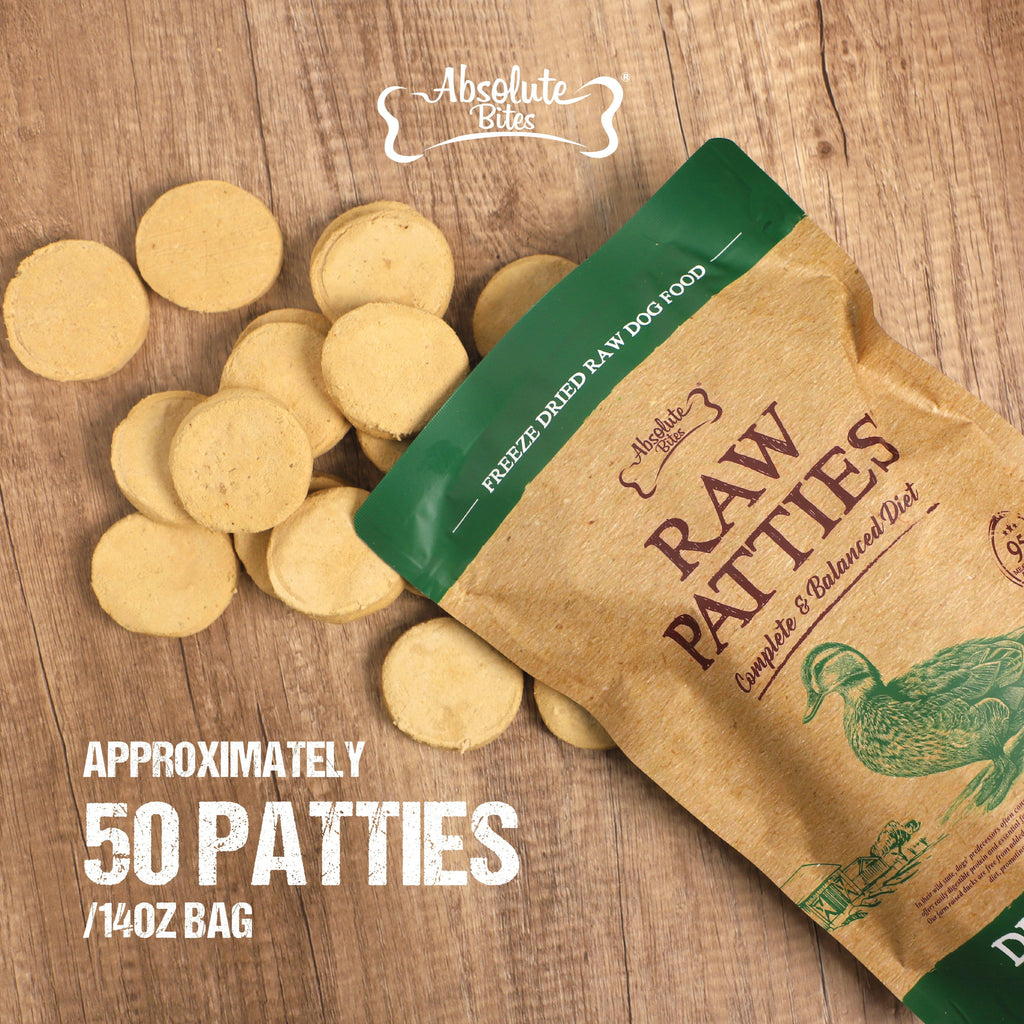 Absolute Bites Freeze Dried Raw Patties Dog Food - Lamb Recipe (14oz).
