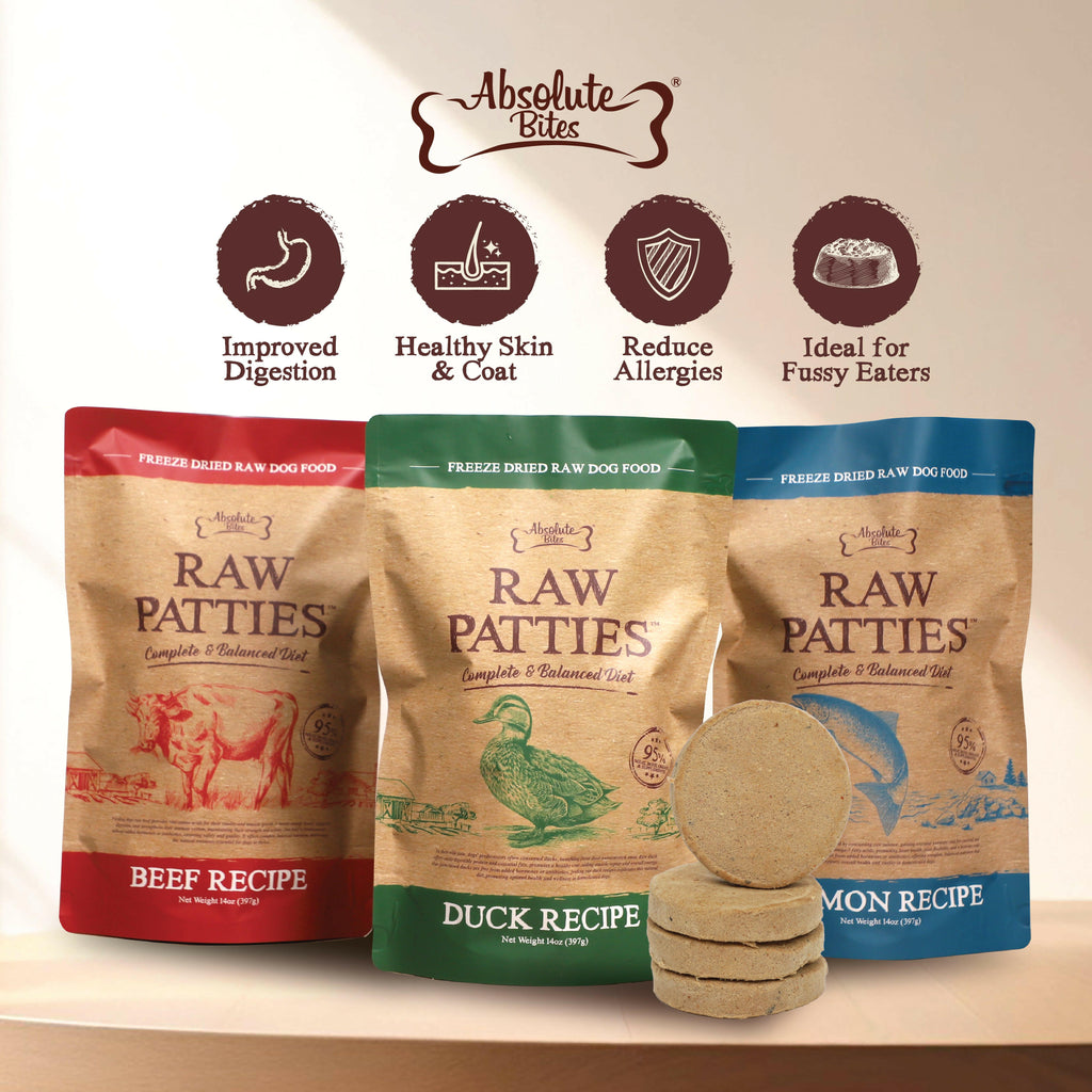 Absolute Bites Freeze Dried Raw Patties Dog Food - Lamb Recipe (14oz).