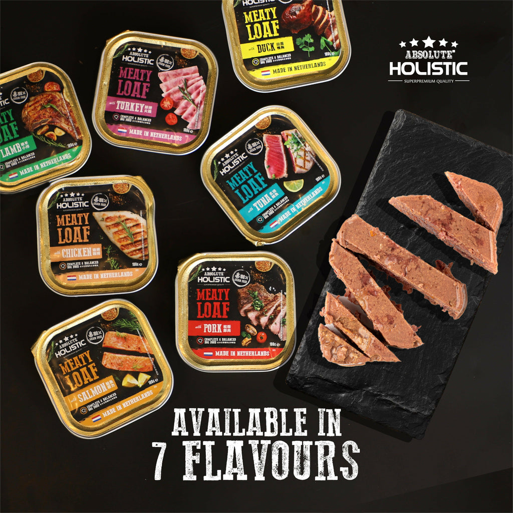 Absolute Holistic Complete & Balanced Meaty Loaf Wet Tray Food for Dog - Salmon(100g).