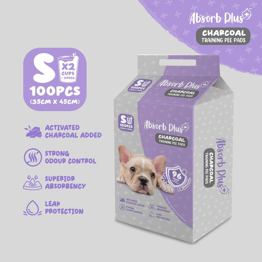 [CTN OF 8] Absorb Plus Charcoal Pee Pad Pet Sheets - S (8x100pcs) | 35cm x 45cm.