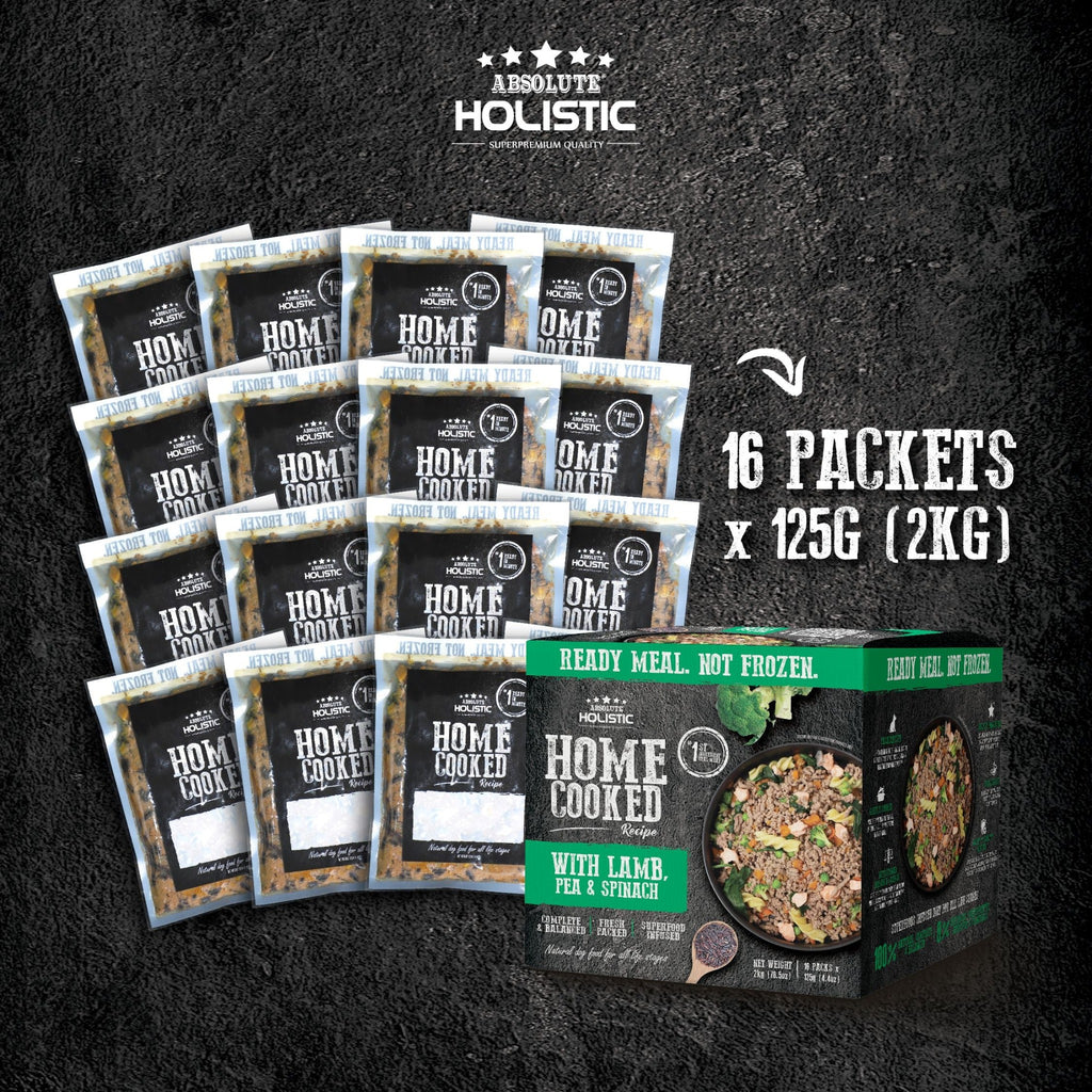 Absolute Holistic Home Cooked Style Recipe Gently Cooked Dog Food (2kg) - Duck, Peas & Pumpkin.