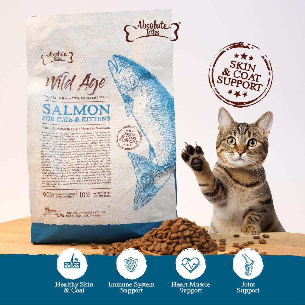Absolute Bites Wild Age Dry Cat Food - Salmon (3.3lbs).