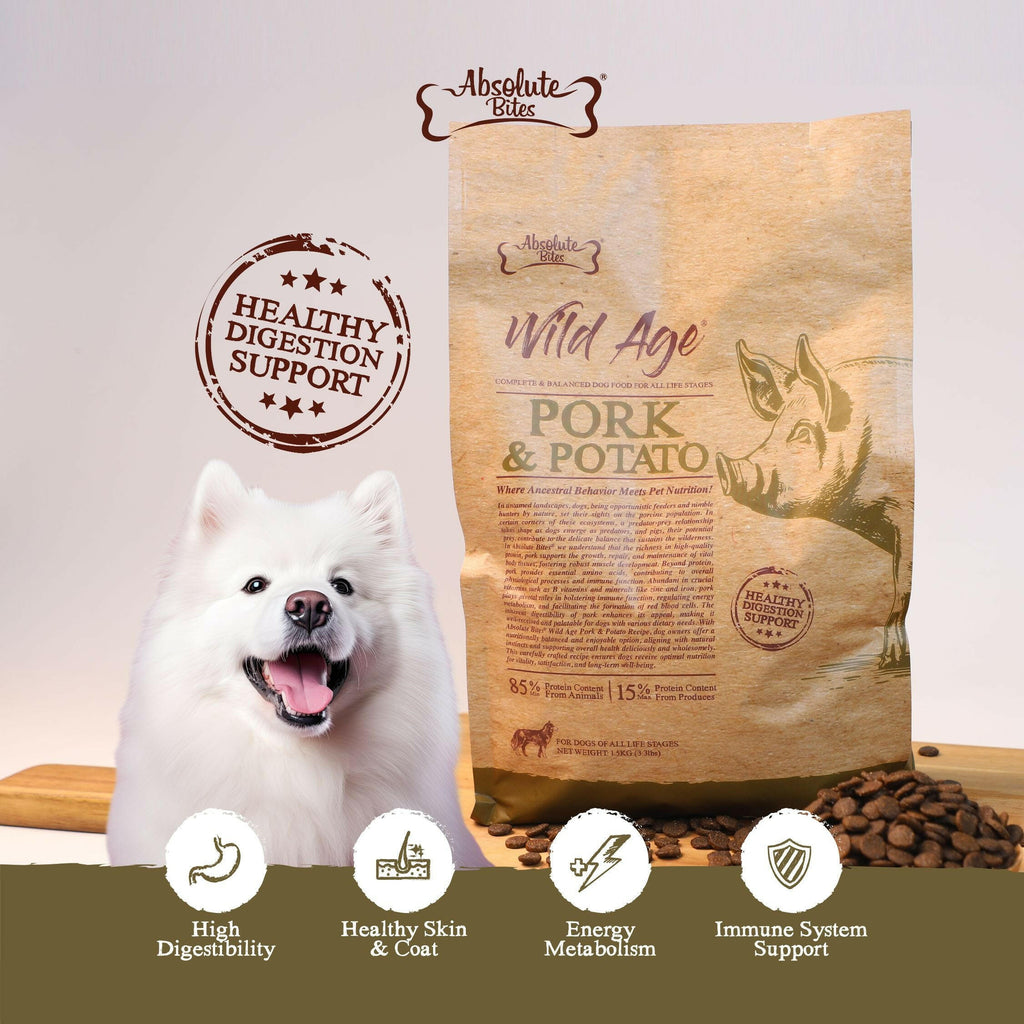 Absolute Bites Wild Age Dry Dog Food - Pork & Potato (3.3lbs).
