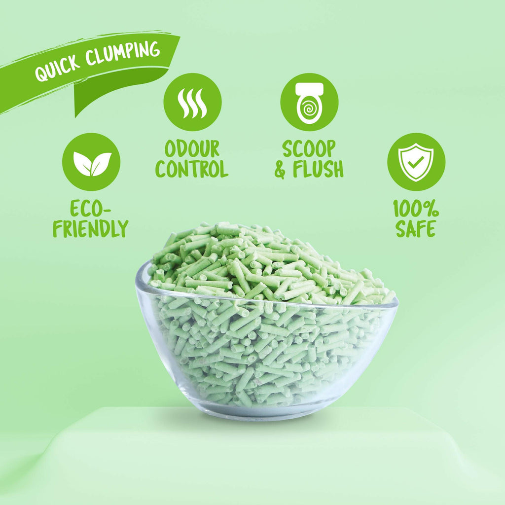 Kit Cat Soya Clump Cat Litter - Green Tea (7L).