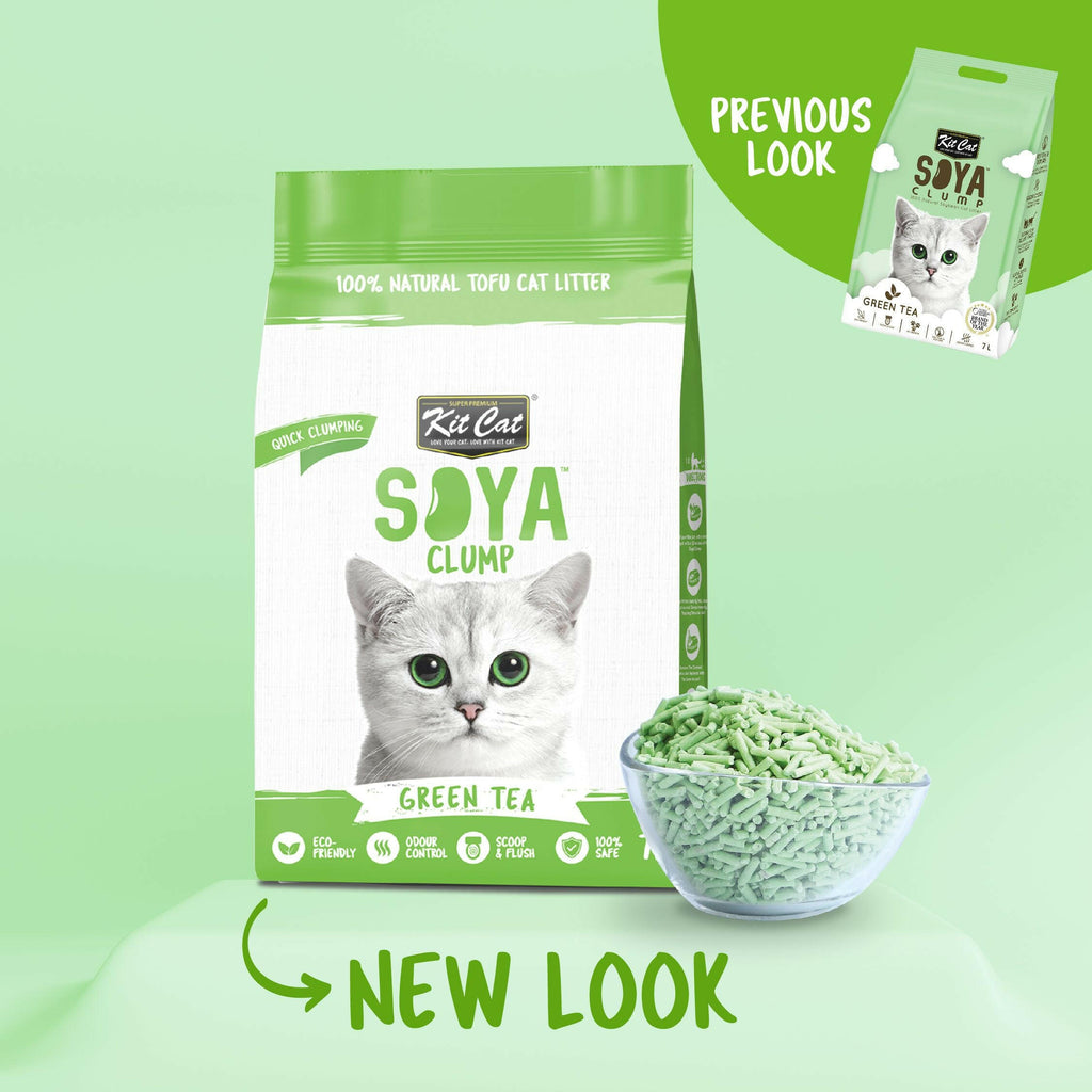 Kit Cat Soya Clump Cat Litter - Green Tea (7L).