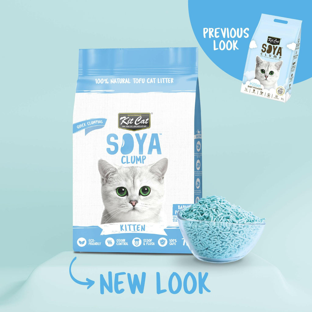 Kit Cat Soya Clump Cat Litter - Baby Powder (7L).