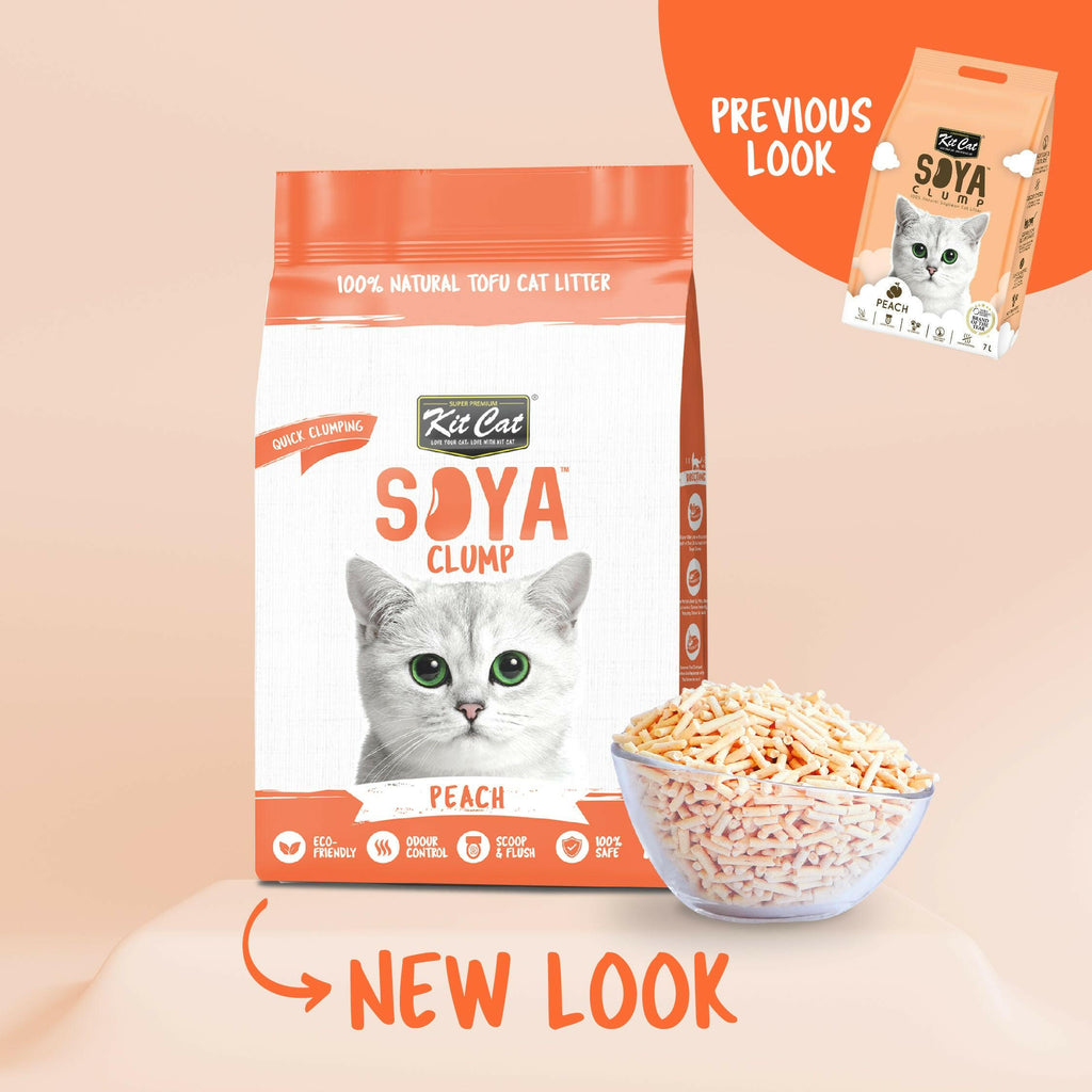 Kit Cat Soya Clump Cat Litter - Peach (7L).
