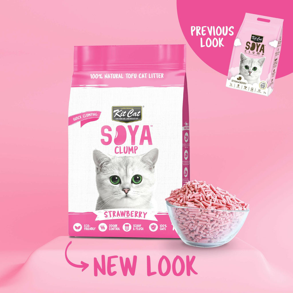 Kit Cat Soya Clump Cat Litter - Strawberry (7L).