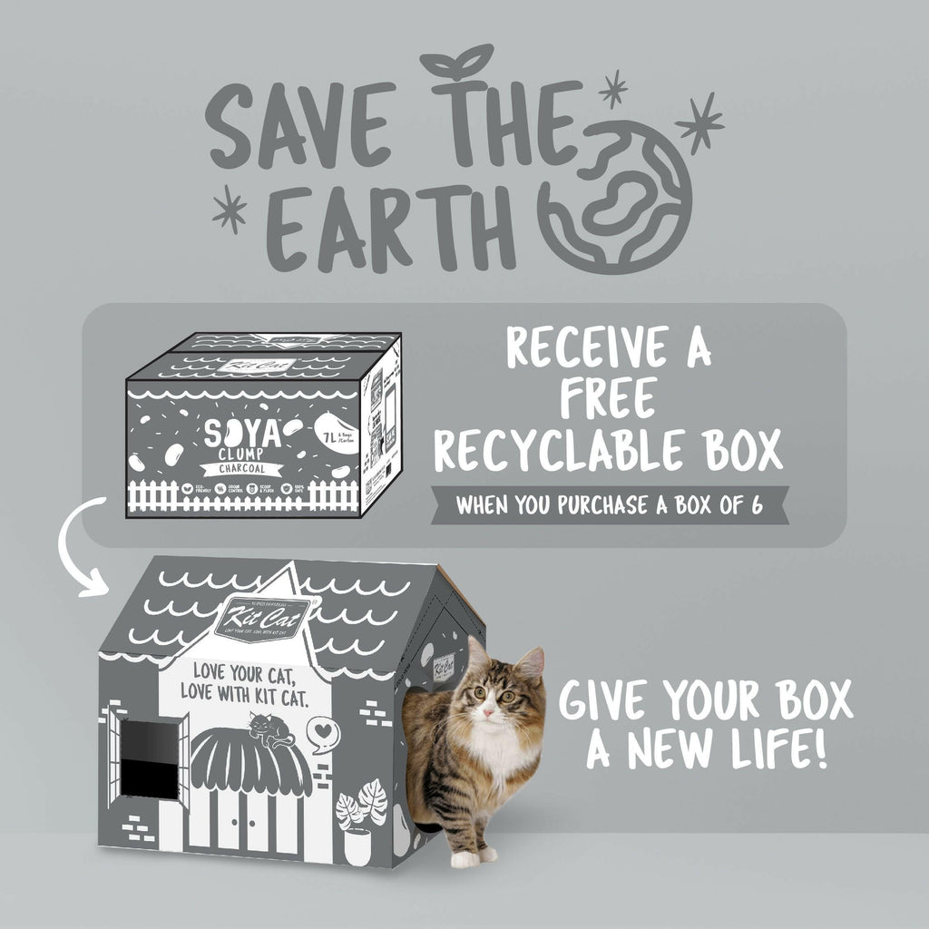 [CTN OF 6] Kit Cat Soya Clump Cat Litter - Charcoal (6x7L).