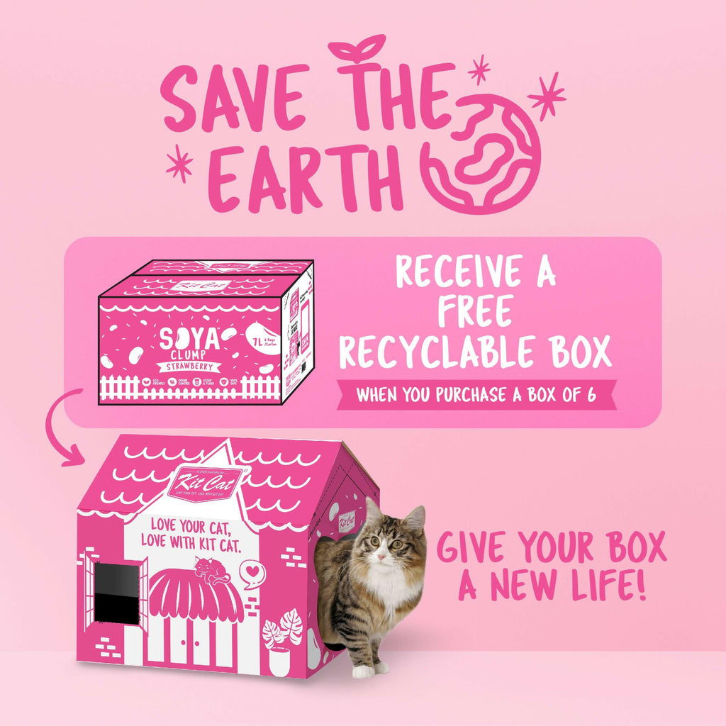[CTN OF 6] Kit Cat Soya Clump Cat Litter - Strawberry (6x7L).