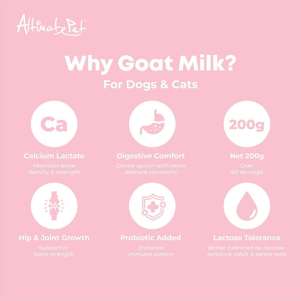 Altimate Pet Goat Milk Powder For Puppies - Over 40 Servings (200g).