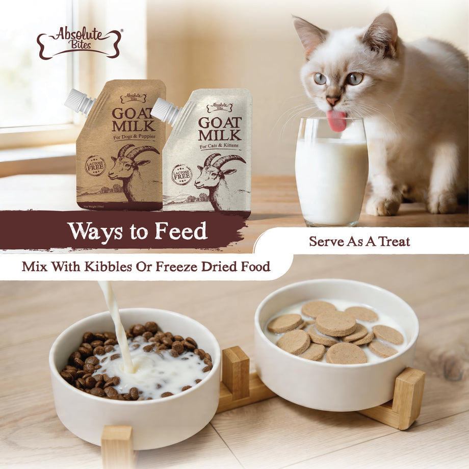 Absolute Bites Lactose-Free Goat Milk (150ml) - for Cats – B2K Pet