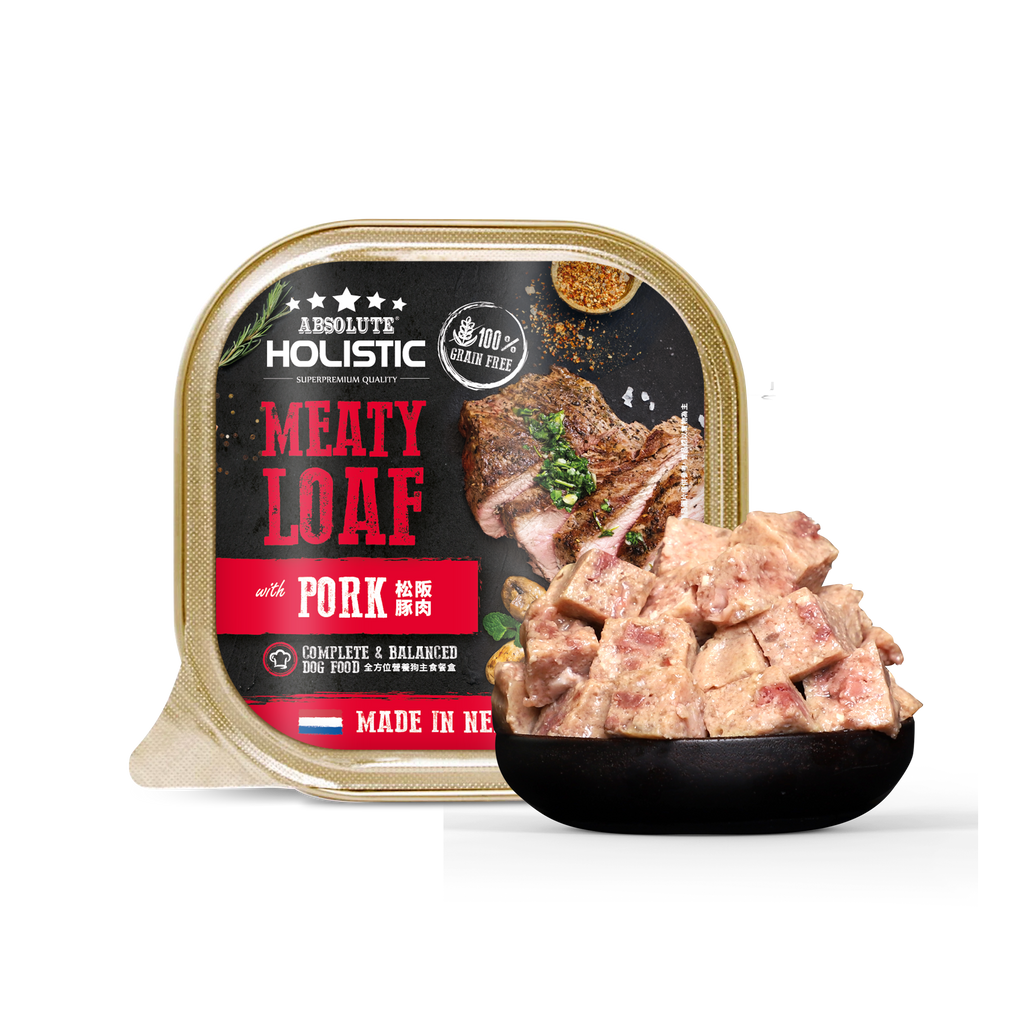 Absolute Holistic Complete & Balanced Meaty Loaf Wet Tray Food for Dog - Pork(100g).
