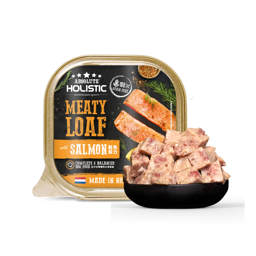 Absolute Holistic Complete & Balanced Meaty Loaf Wet Tray Food for Dog - Salmon(100g).