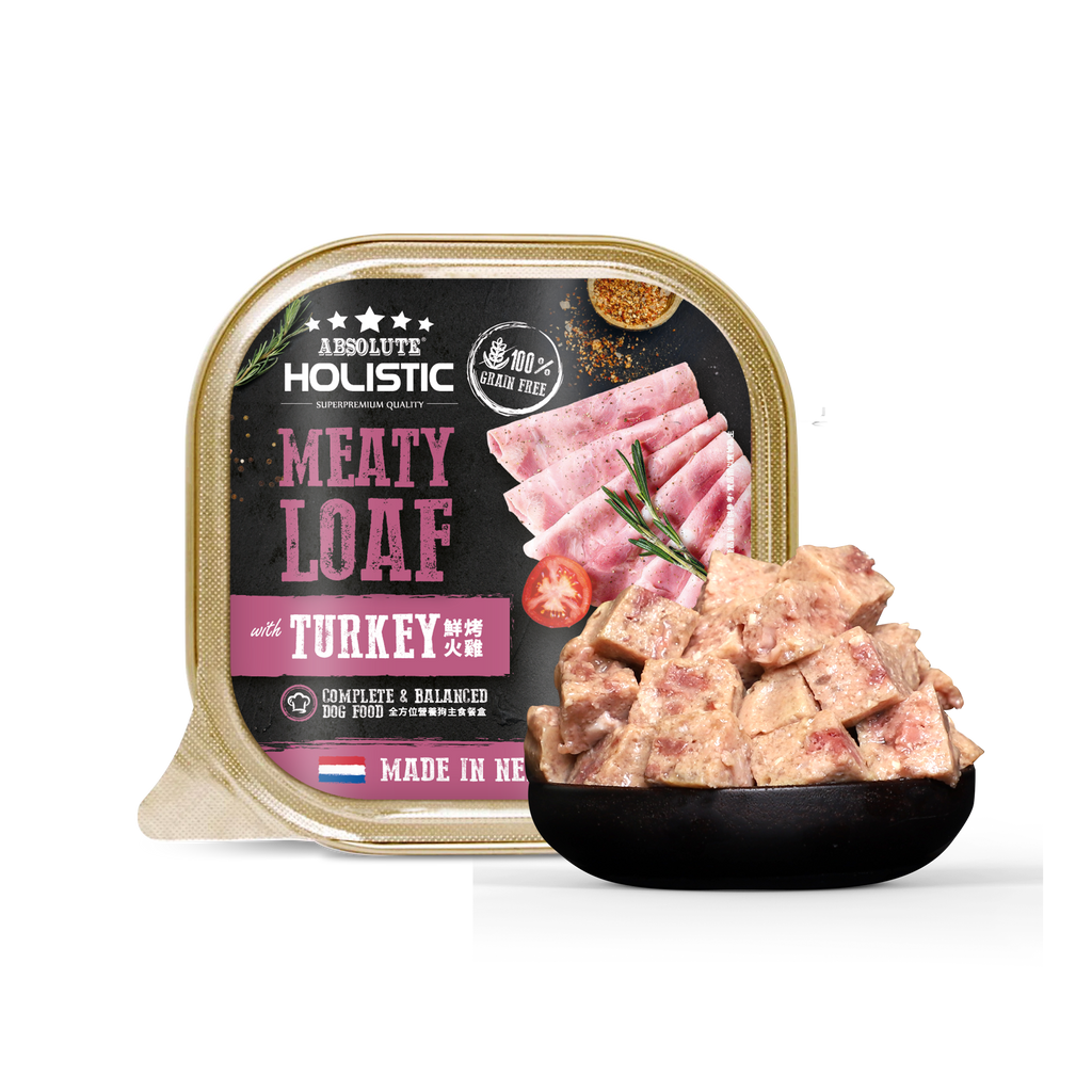 Absolute Holistic Complete & Balanced Meaty Loaf Wet Tray Food for Dog - Turkey(100g).
