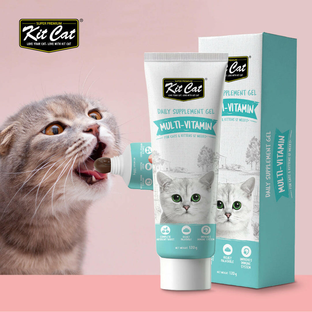 Kit Cat Daily Nutritional Supplement Gel For Cats & Kittens - Multi-Vitamin (120g).