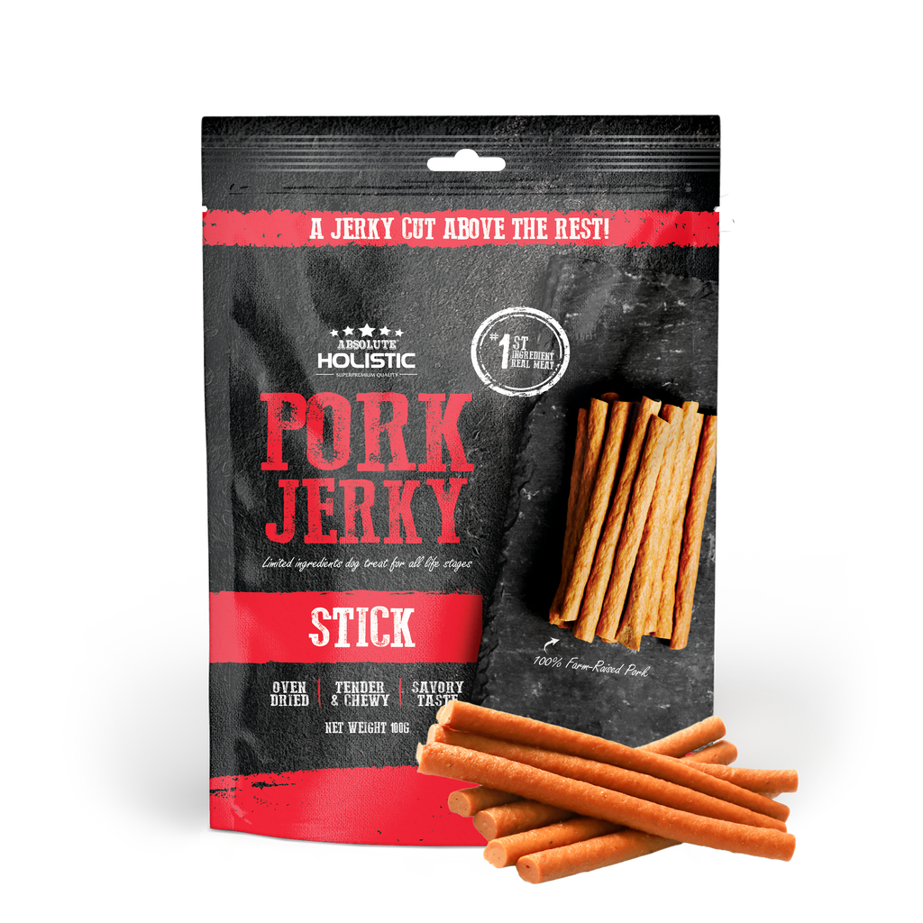 Absolute Holistic Grain Free Treats for Dog - Pork Jerky Loin Stick (100g).
