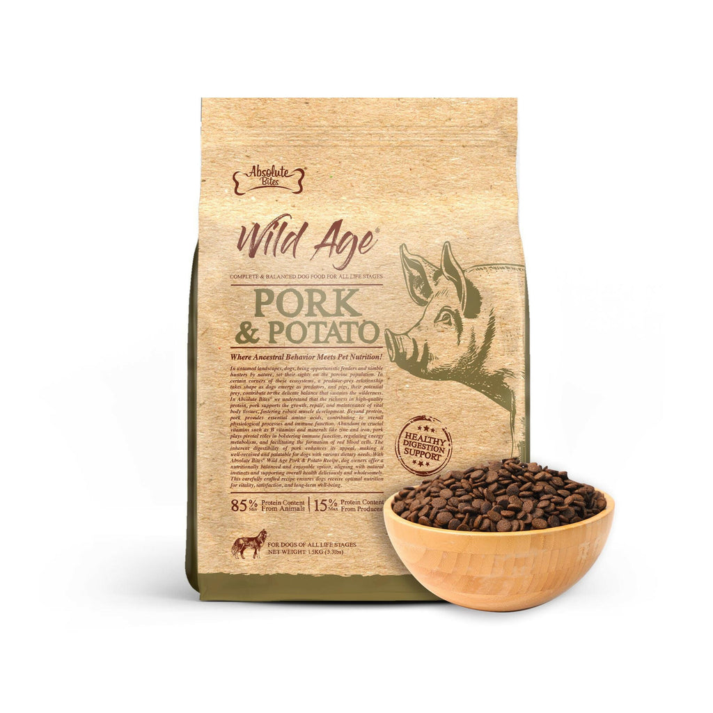 Absolute Bites Wild Age Dry Dog Food - Pork & Potato (3.3lbs).