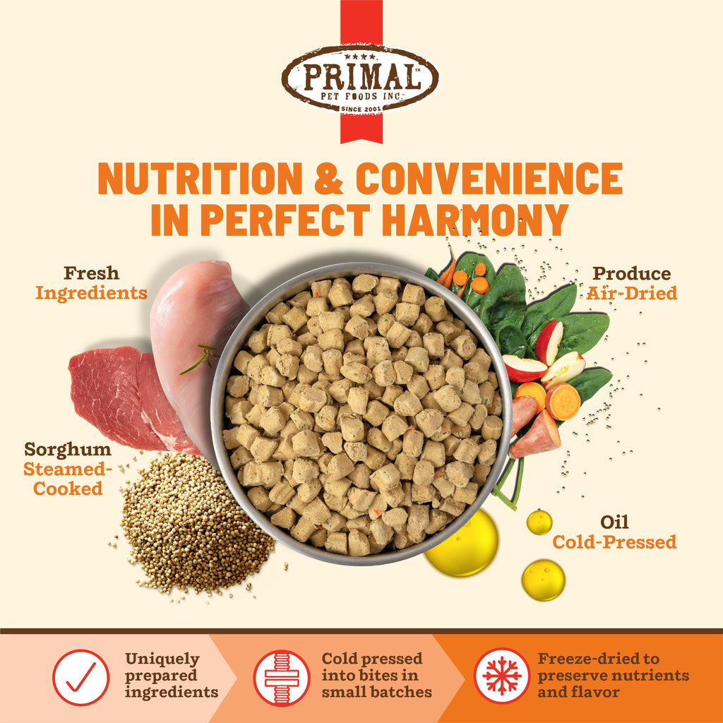 Primal Freeze Dried Kibble In The Raw Food For Dogs - Beef (1.5 lbs).