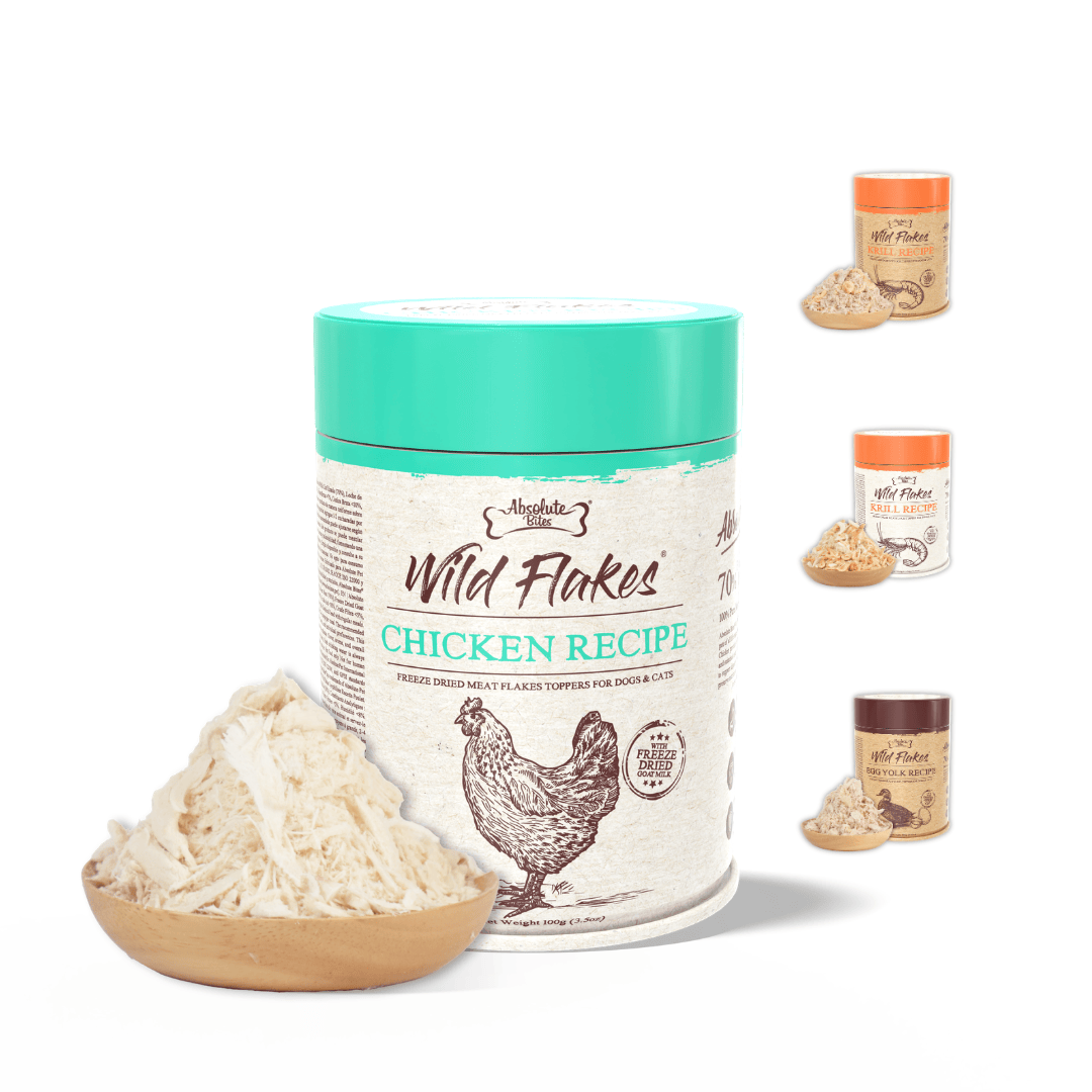 Absolute Bites Freeze Dried Wild Flakes Meat Flakes Toppers for Cats ...