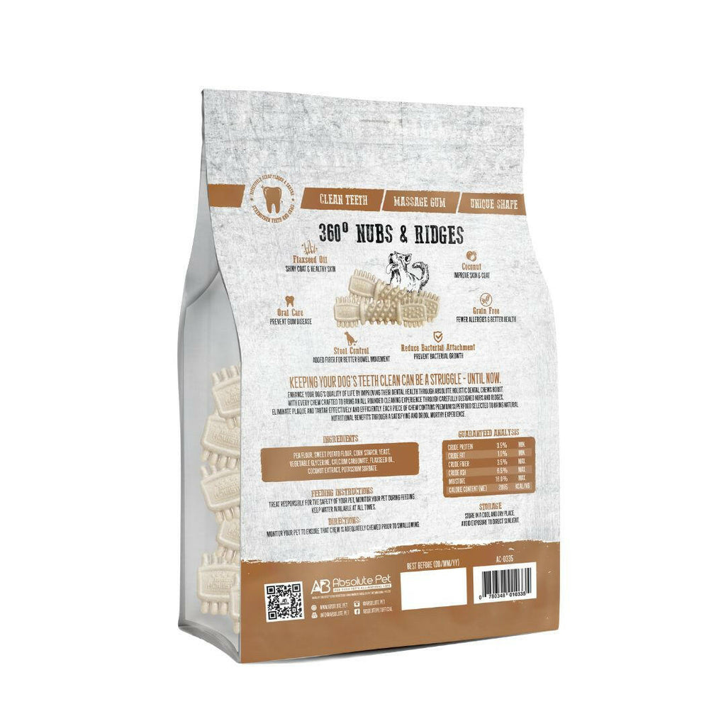 Absolute Holistic Jumbo Pack BOOST Medium Dental Chews for Dogs - Coconut (500g).