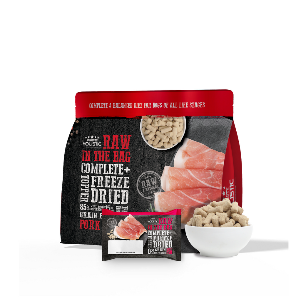 Absolute Holistic Raw in the Bag Complete Freeze Dried Dog Food - Pork Bites (Sample).