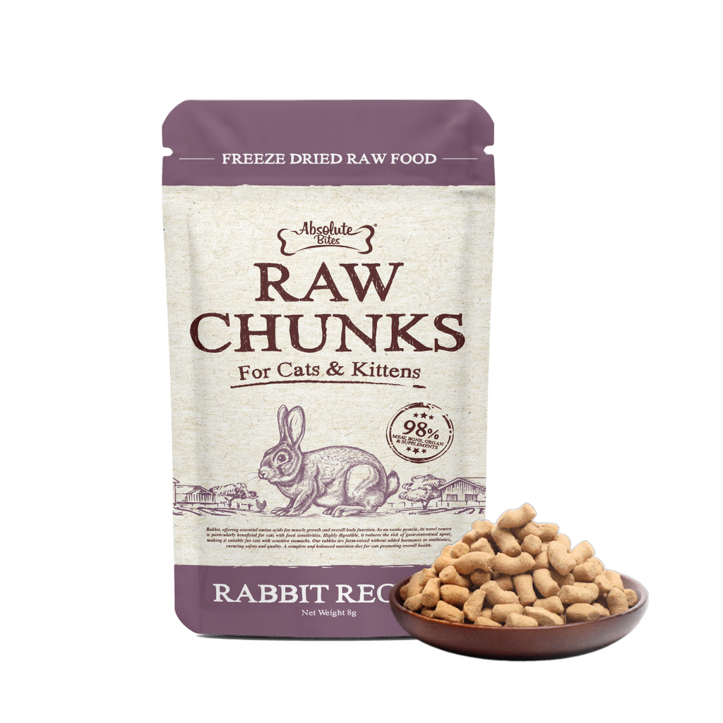 Absolute Bites Raw Chunk Freeze Dried Raw Cat Food (Sample) - Rabbit.