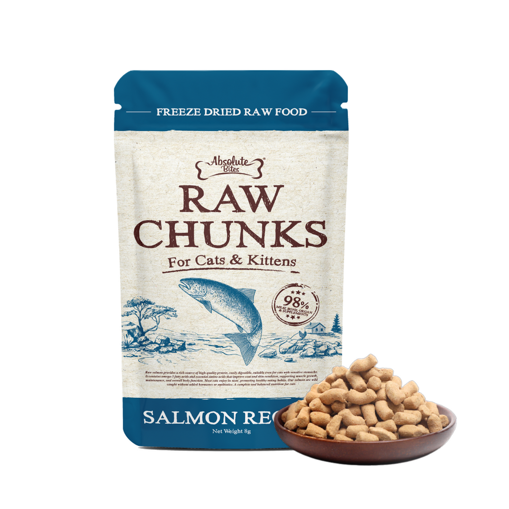 Absolute Bites Raw Chunk Freeze Dried Raw Cat Food (Sample)- Salmon.