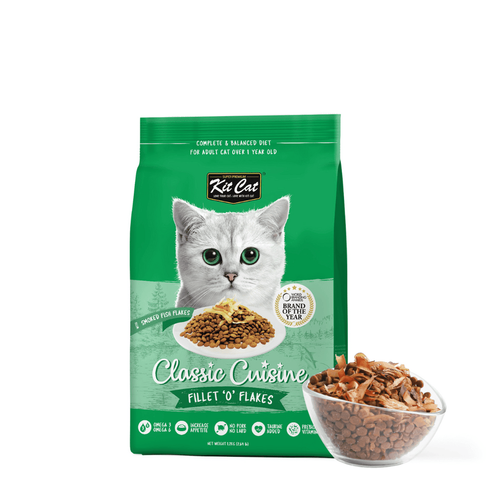 Kit Cat Premium Cat Dry Food -  Fillet 'O' Flakes (1.2kg).