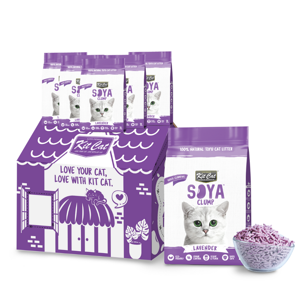 [CTN OF 6] Kit Cat Soya Clump Cat Litter - Lavender (6x7L).