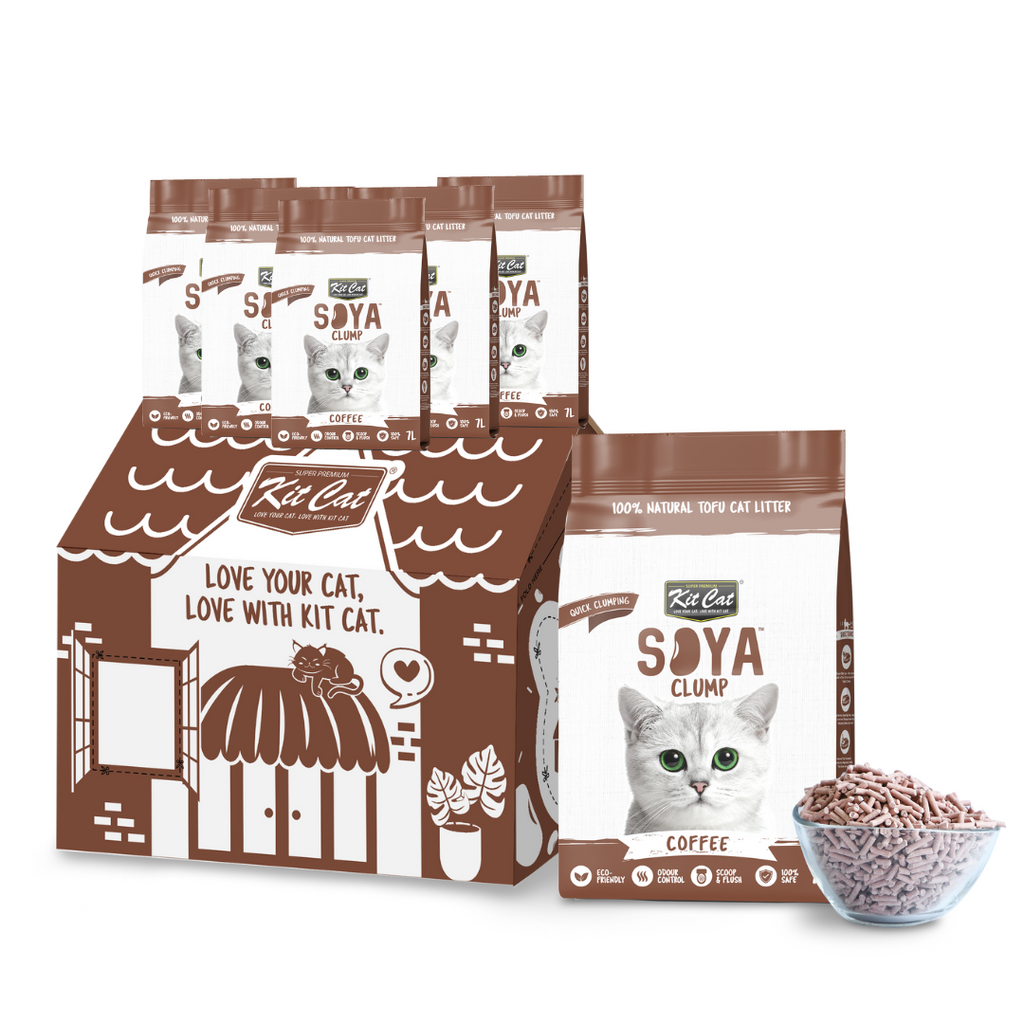 [CTN OF 6] Kit Cat Soya Clump Cat Litter - Coffee (6x7L).