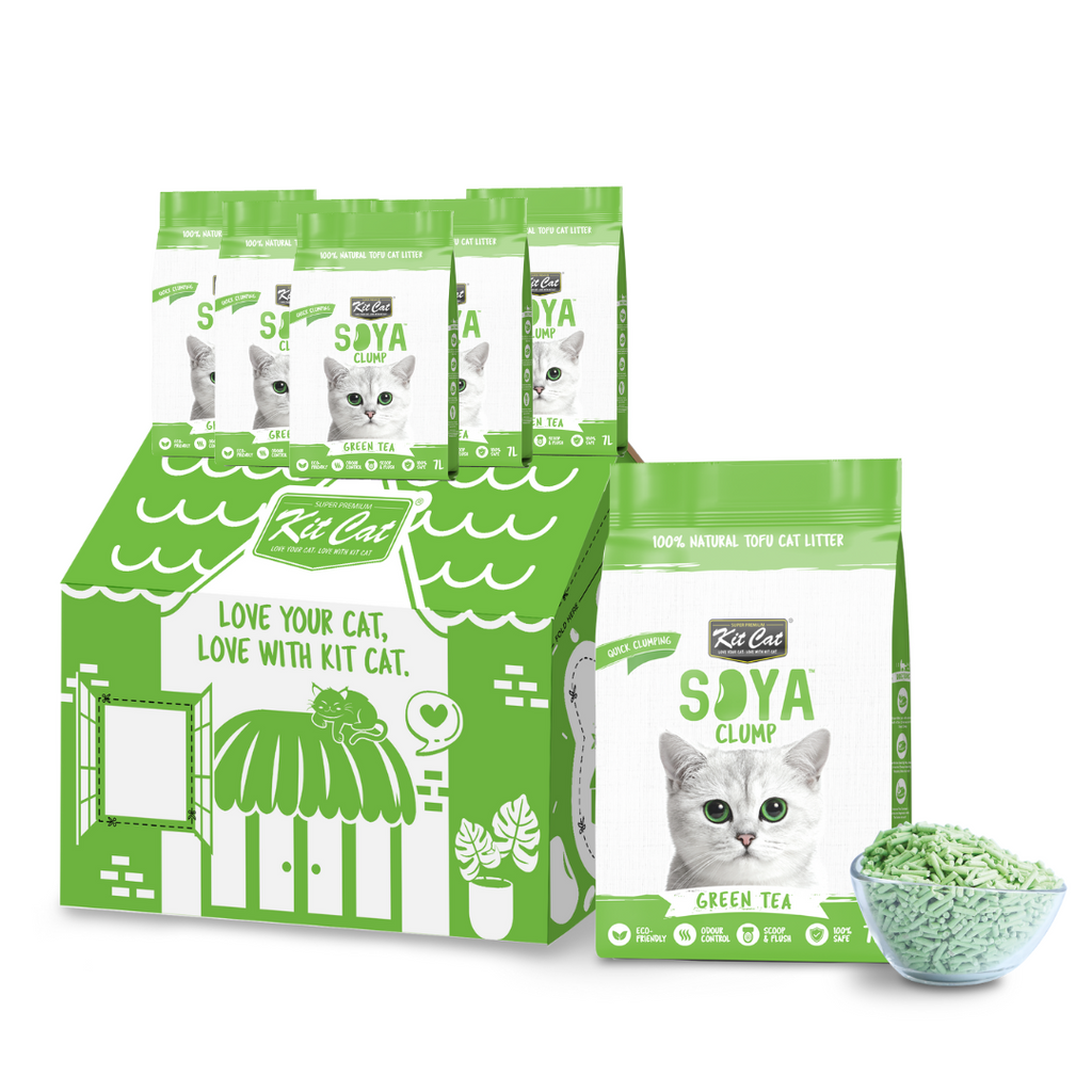 [CTN OF 6] Kit Cat Soya Clump Cat Litter - Green Tea (6x7L).