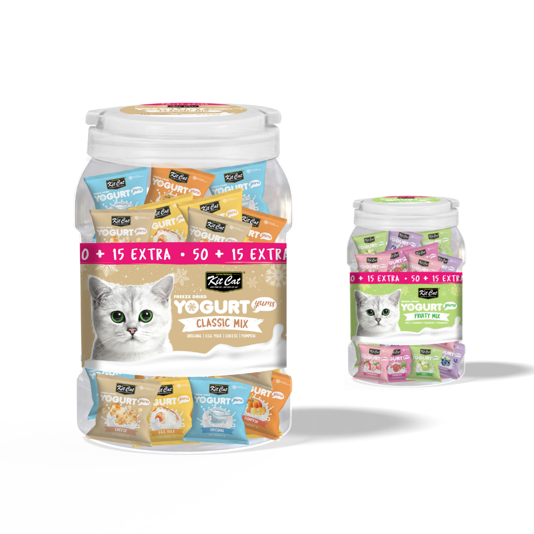 Kit Cat Yogurt Yums Freeze Dried Treats Tub for Cats (10g) | 65pcs