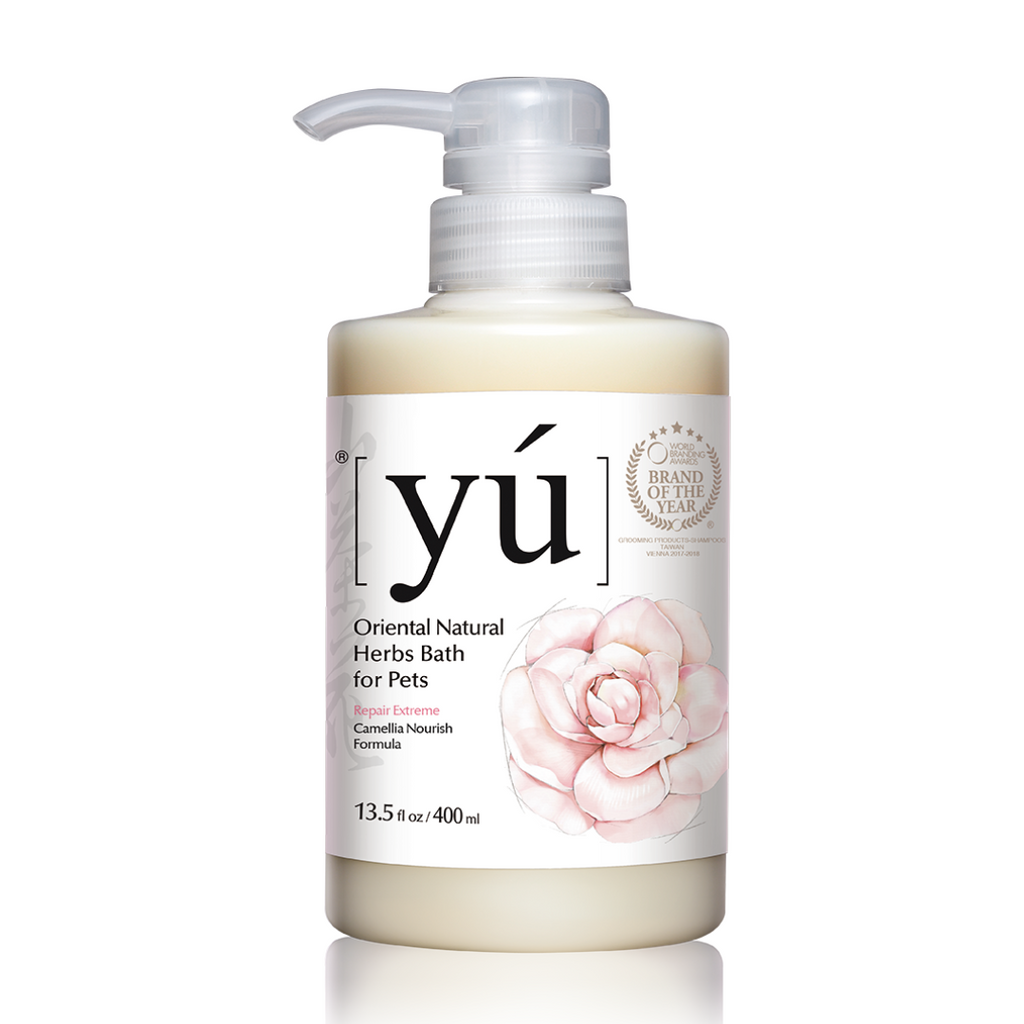 YU Oriental Natural Herbs Bath Shampoo for Cats & Dogs -  Camellia Nourish Formula (400ml).