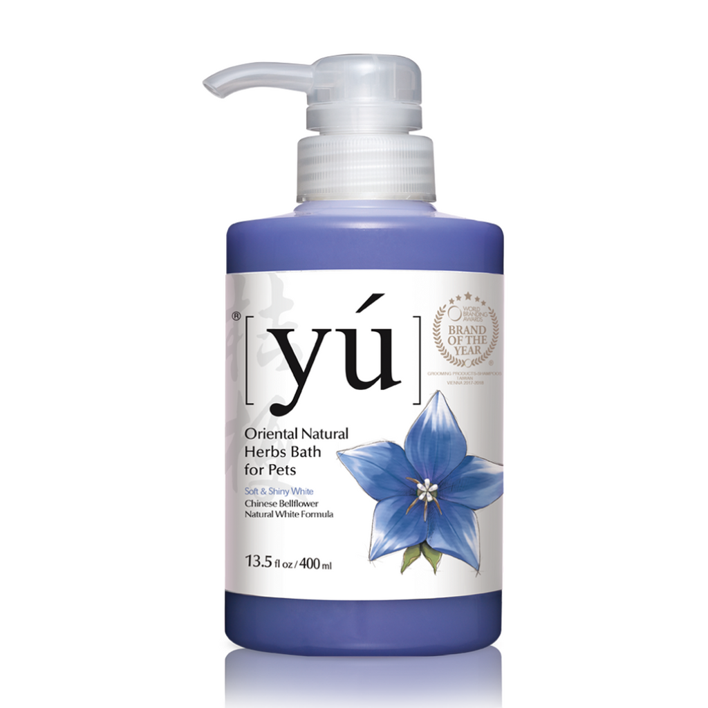 YU Oriental Natural Herbs Bath Shampoo for Cats & Dogs -  Natural White Formula (400ml).