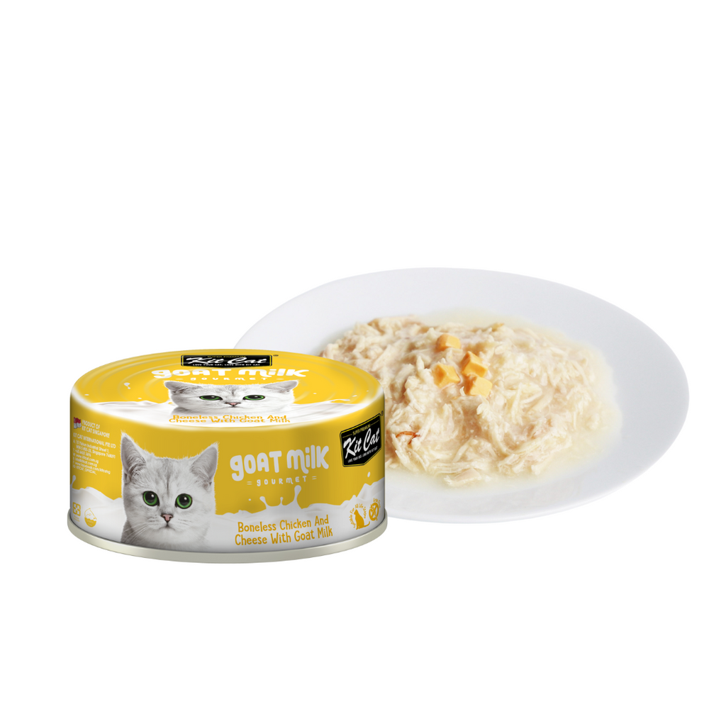 Kit Cat Goat Milk Gourmet Canned Cat Food - Chicken & Cheese (70g).