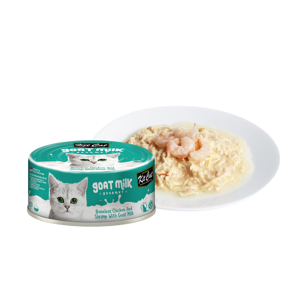 Kit Cat Goat Milk Gourmet Canned Cat Food - Chicken & Shrimp (70g).